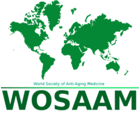 WOSAAM logo with world map in green