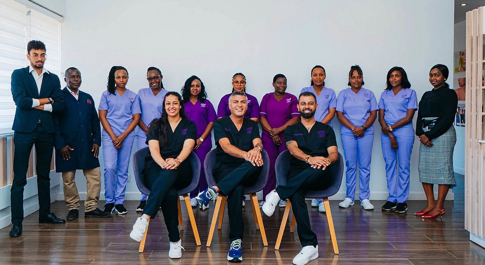 Healthcare team posing for a group photo.