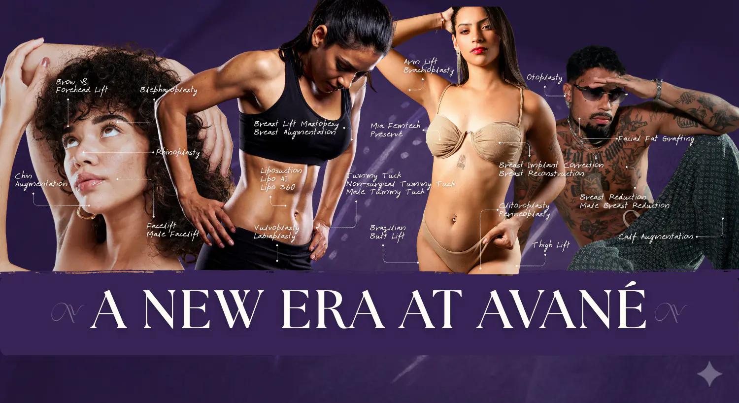Promotional collage showcasing Avane procedures with text reading A New Era at Avane.